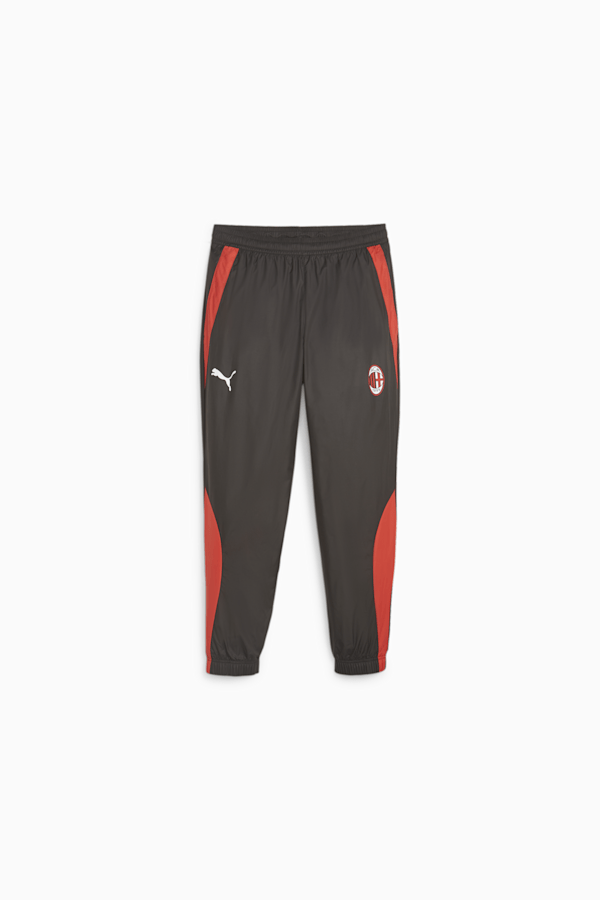 AC Milan Football Pre-match Woven Pants, PUMA Black-For All Time Red, extralarge