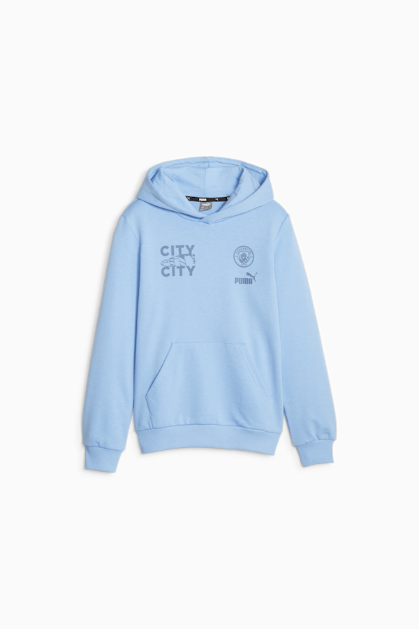 Manchester City FtblCore Youth Hoodie, Team Light Blue-PUMA White, extralarge