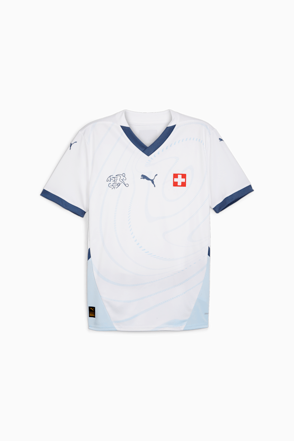 Switzerland Football 2024 Men's Away Jersey, PUMA White-Icy Blue, extralarge