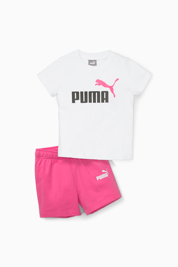 Minicats Tee and Shorts Babies' Set, PUMA White-Pearl Pink, extralarge-DFA