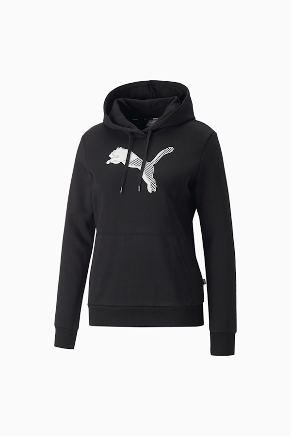 Power Graphic Women's Hoodie, Puma Black, extralarge