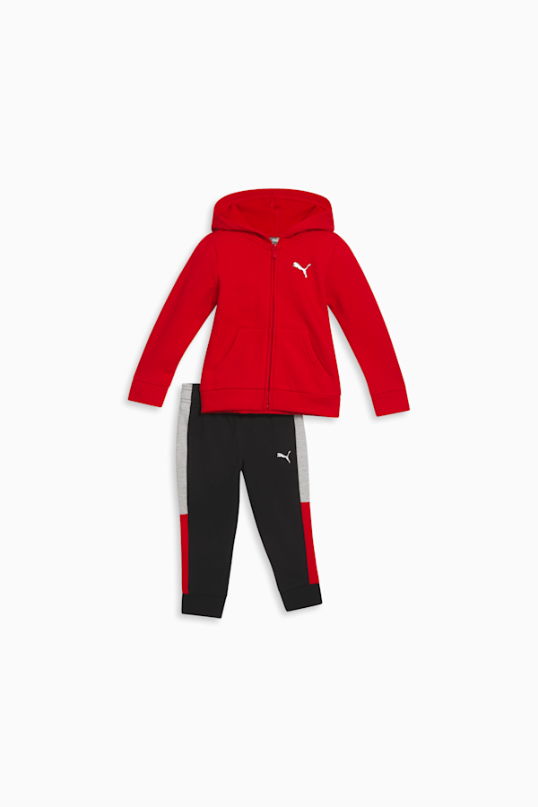 Two-Piece Logo Little Kids' Zip Up Set, FOR ALL TIME RED, extralarge