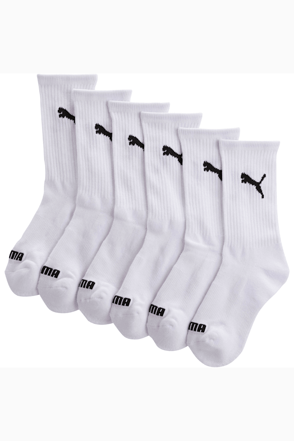 Boys’ Crew Socks (3 Pairs), WHITE / BLACK, extralarge