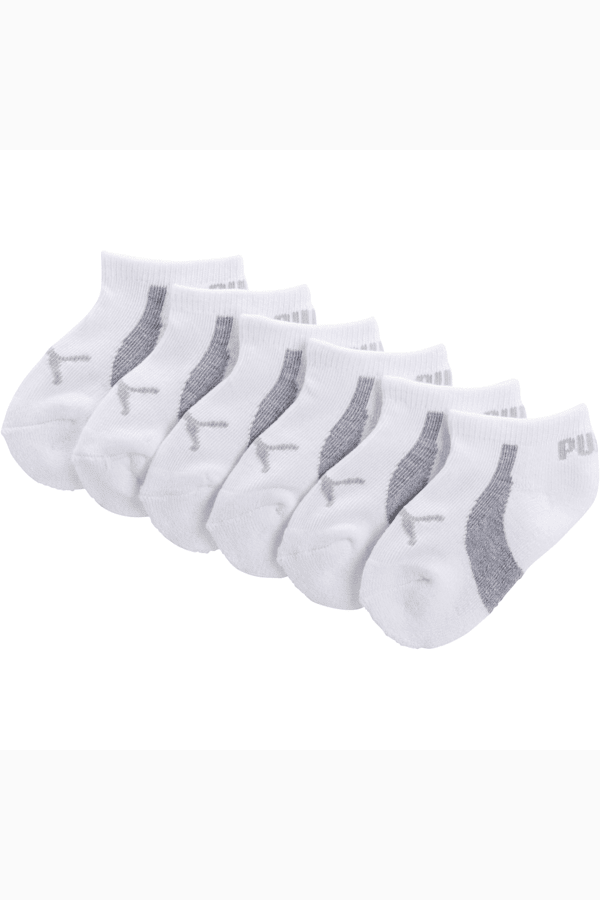 Infant Boys' Terry No Show Socks (3 Pairs), WHITE / GREY, extralarge