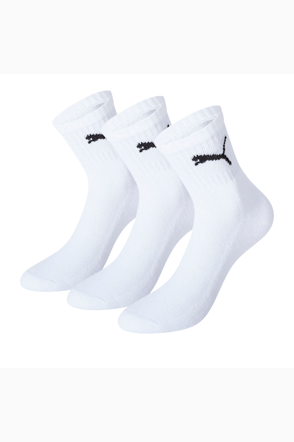 PUMA Unisex Short Crew Socks 3 Pack, white, extralarge