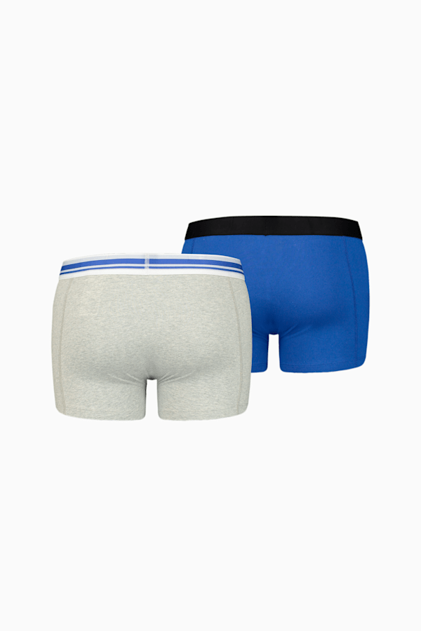 PUMA Placed Logo Men's Boxers 2 Pack, light grey melange/blue atoll, extralarge