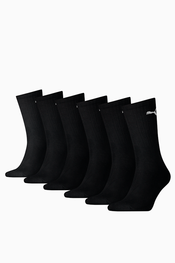 PUMA Unisex Sport Crew Socks 6 pack, black, extralarge