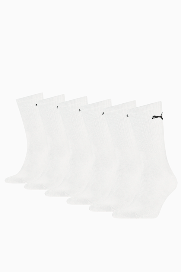 PUMA Unisex Sport Crew Socks 6 pack, white, extralarge