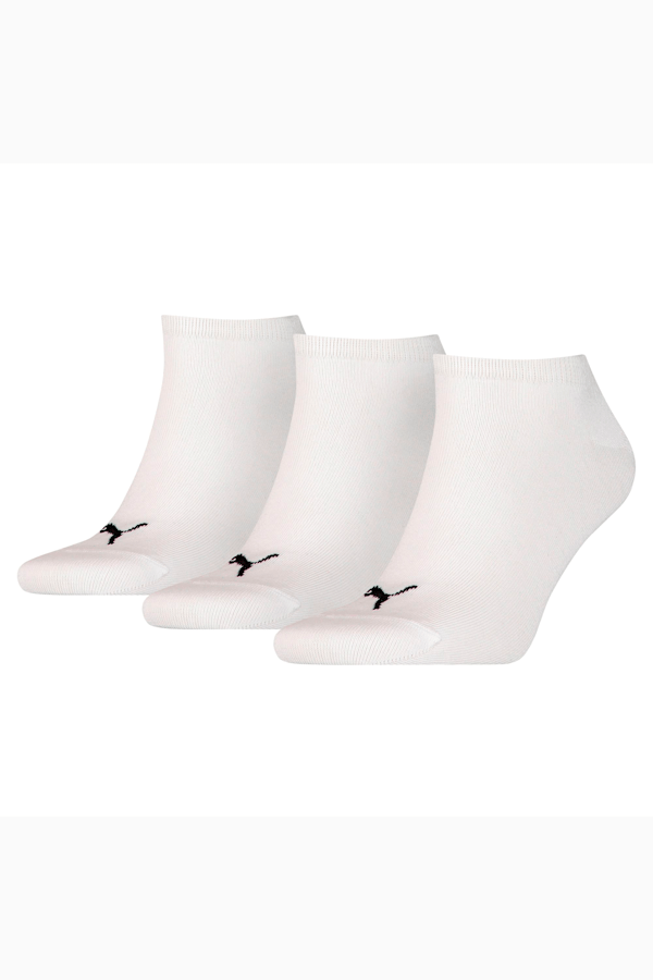 PUMA Unisex Plain Sneaker Trainer Socks 3 Pack, white, extralarge