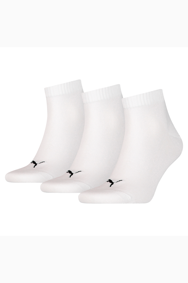 PUMA Unisex Quarter Plain Socks 3 Pack, white, extralarge