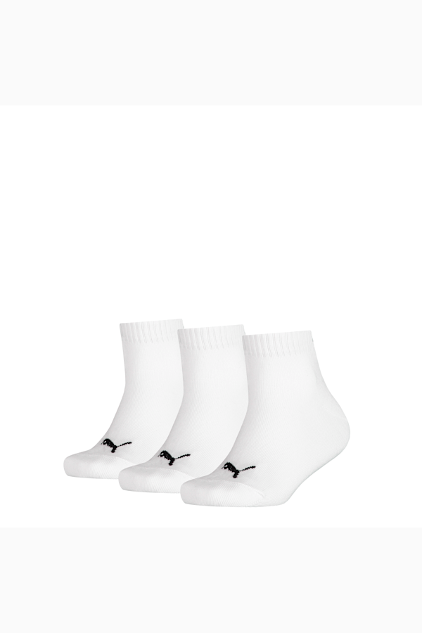 PUMA Kids' Quarter Socks 3 Pack, white, extralarge
