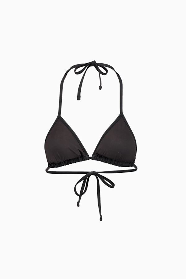 PUMA Swim Women's Triangle Bikini Top, black, extralarge