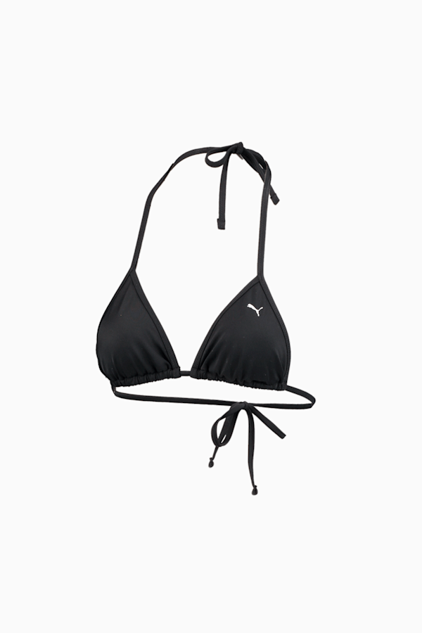 PUMA Swim Women's Triangle Bikini Top, black, extralarge