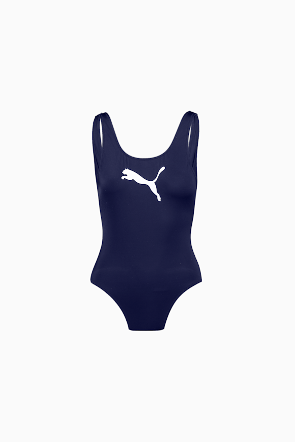 PUMA Swim Women's 1 Piece Swimsuit, navy, extralarge