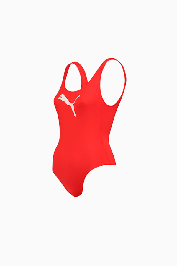 PUMA Swim Women's 1 Piece Swimsuit, red, extralarge