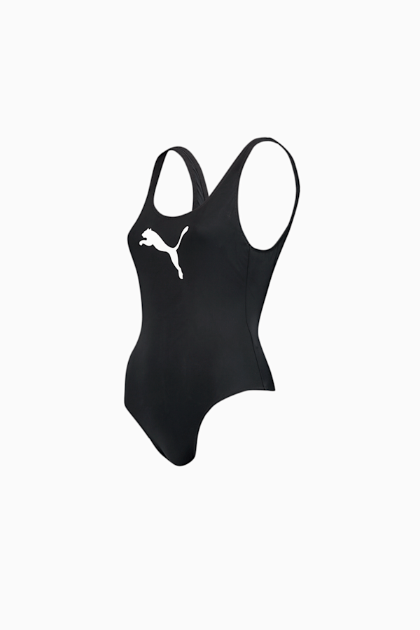 PUMA Swim Women's 1 Piece Swimsuit, black, extralarge