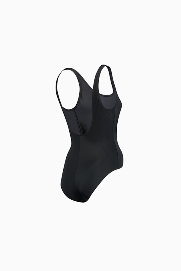 PUMA Swim Women's 1 Piece Swimsuit, black, extralarge