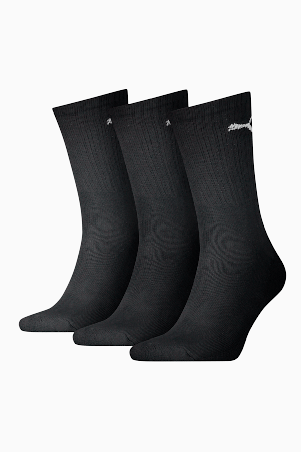 PUMA Unisex Sport Crew Lightweight Socks 3 Pack, black, extralarge
