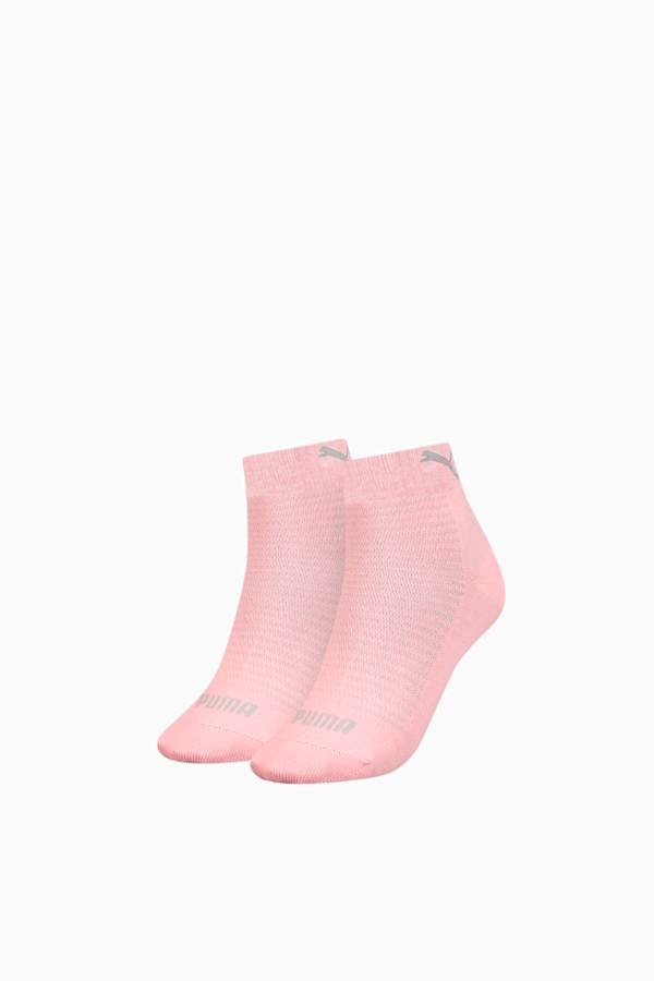 PUMA Women's Quarter Socks 2 Pack, pink, extralarge