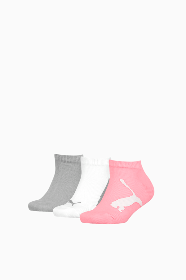 PUMA Kids' BWT Sneaker - Trainer Socks 3 Pack, pink / grey, extralarge