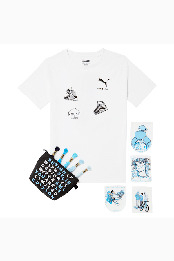PUMA x YOU Kids Short Sleeve Tee Patch Kit, White, extralarge