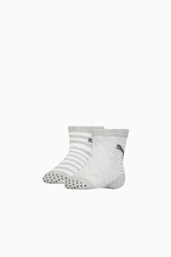 PUMA Baby ABS Anti-Slip Socks 2 Pack, grey melange, extralarge