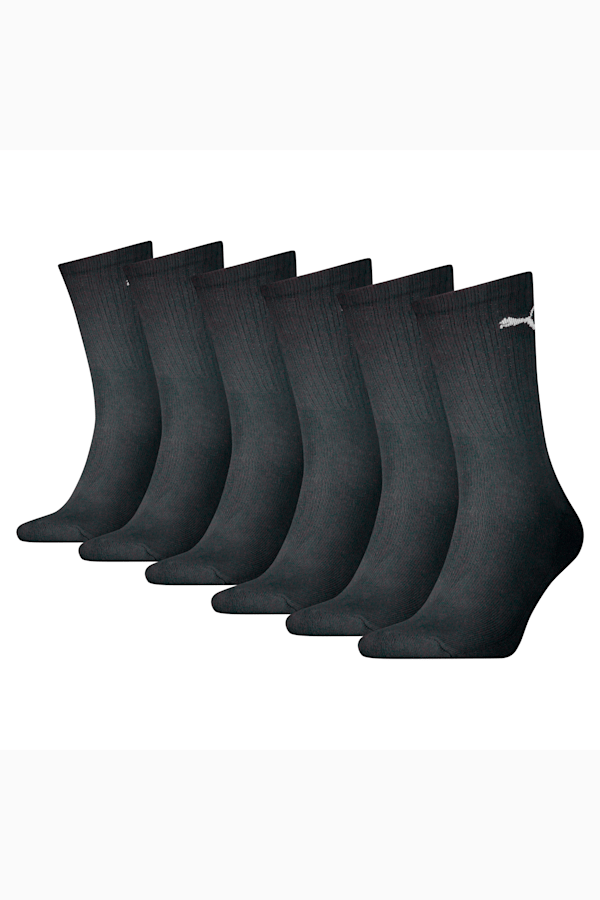 PUMA Unisex Crew Socks 6 pack, black, extralarge