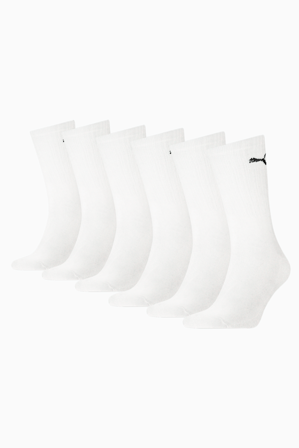PUMA Unisex Crew Socks 6 pack, white, extralarge