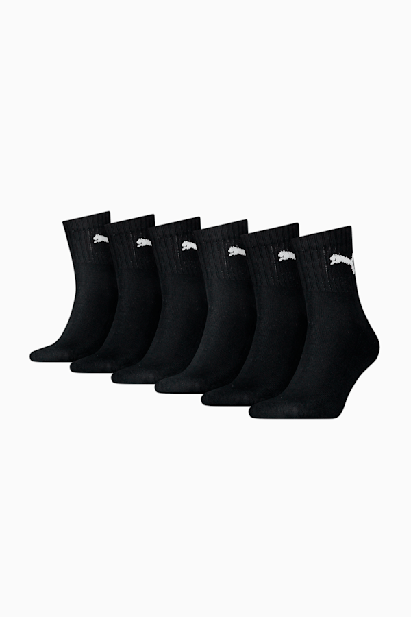 PUMA Unisex Short Crew Socks 6 pack, black, extralarge