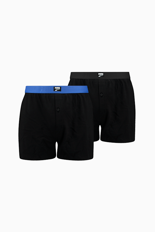PUMA Men's Loose Fit Jersey Boxer 2 Pack, black / blue, extralarge