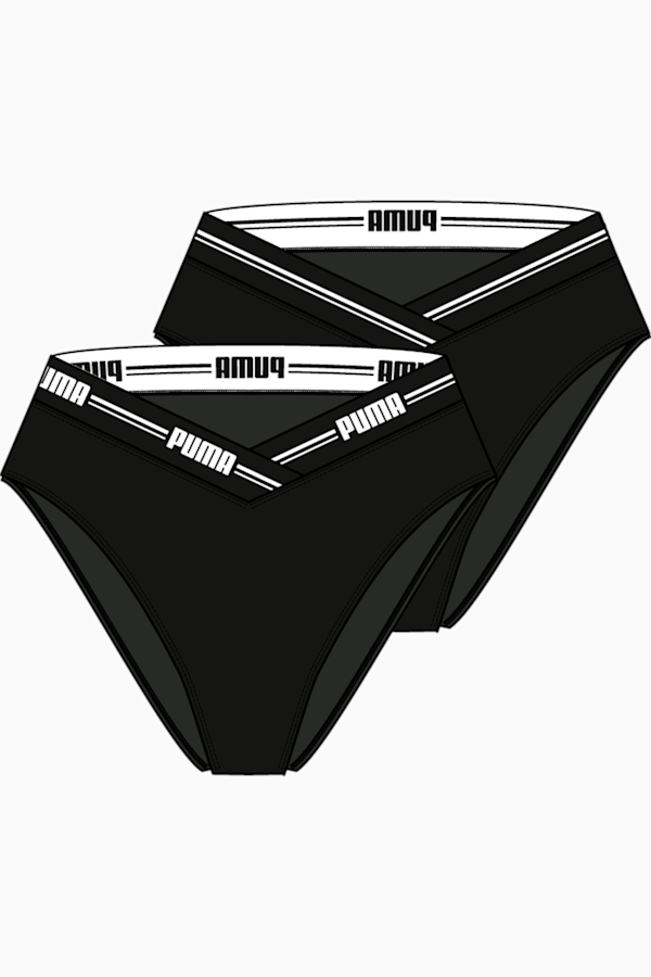 Women's V-Shape High-Waist Brief 2 Pack, black, extralarge-GBR