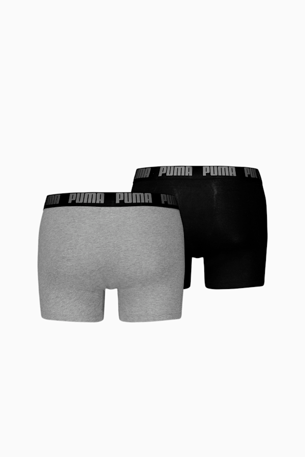 PUMA Men's Boxer Briefs 2 pack, GREY MELANGE / BLACK, extralarge