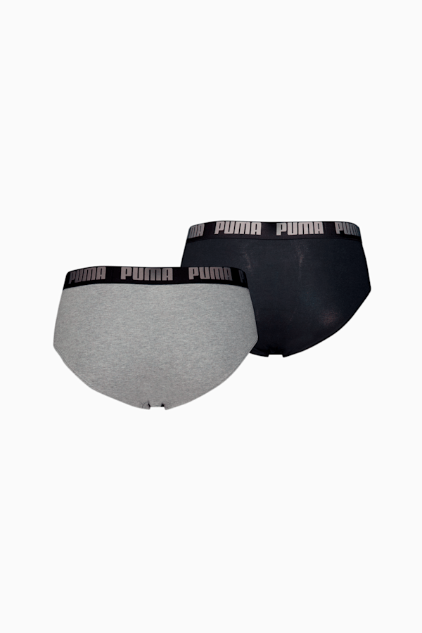 PUMA Men's Briefs 2 pack, middle grey melange / black, extralarge-GBR